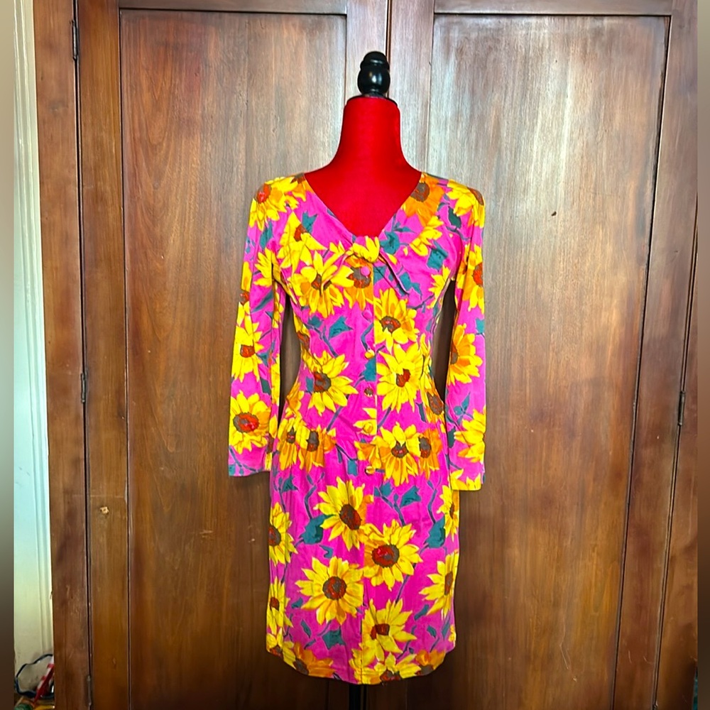Y2K Fuchsia Sunflowers Dress 8 - Picture 10 of 10